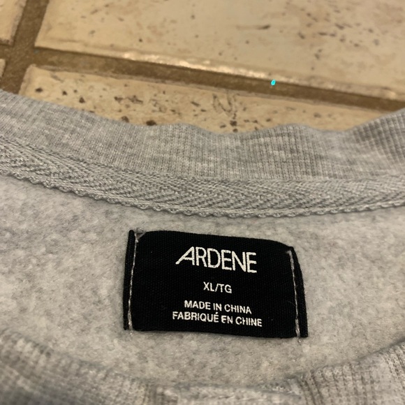 ARDENE Gray Cropped Henley Sweatshirt - XL - Picture 2 of 5